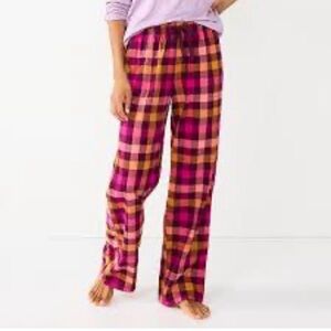 Sonoma Pink and Orange Plaid Pajama Pants